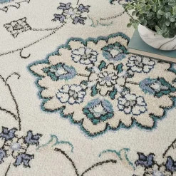 Discount Kirklands Home Blue Vintage Medallion Indoor/Outdoor Rug, 5x7