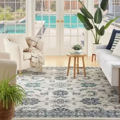 Discount Kirklands Home Blue Vintage Medallion Indoor/Outdoor Rug, 5x7