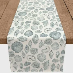 Hot Kirklands Home Blue Vintage Seashells Table Runner, 72 in.