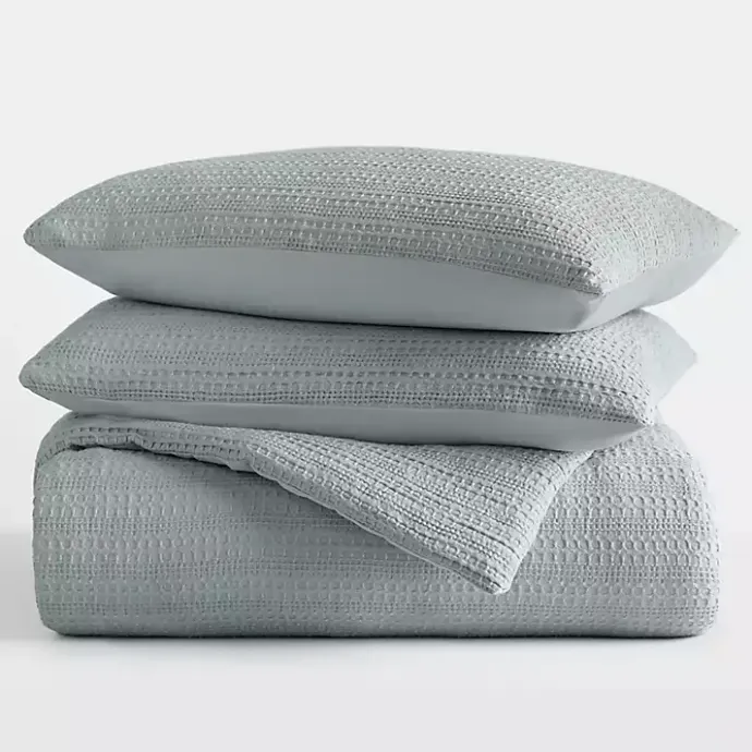Hot Kirklands Home Waffle Ultra-Soft 3-pc. Queen Comforter Set Blue