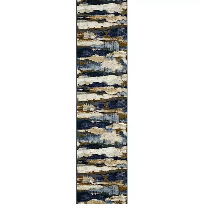 Sale Kirklands Home Blue Watercolor Abstract Runner, 2x8