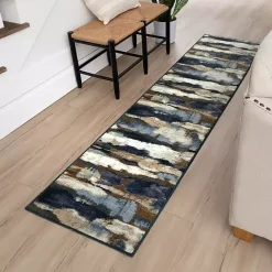 Sale Kirklands Home Blue Watercolor Abstract Runner, 2x8