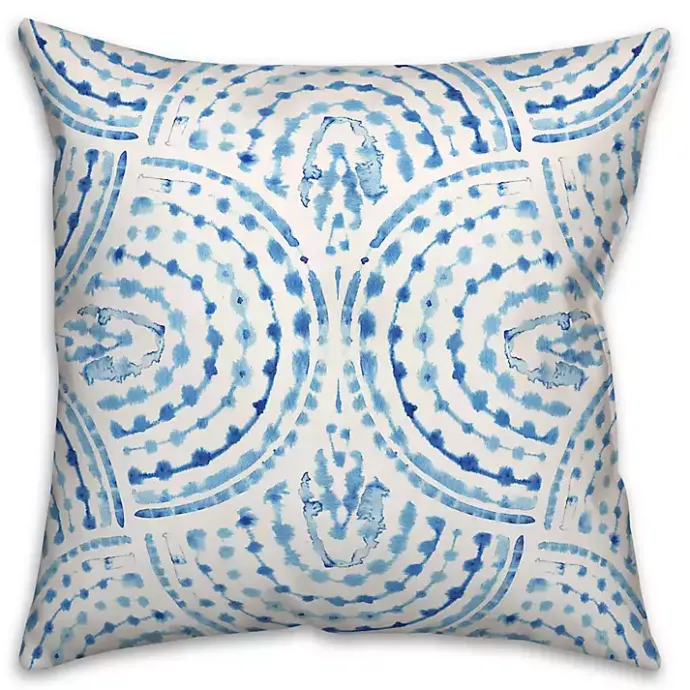 Outlet Kirklands Home Blue Watercolor Arc Outdoor Throw Pillow