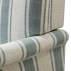 Hot Kirklands Home Blue White Carved Slope Stripe Accent Chair