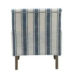 Outlet Kirklands Home Blue White Stripe Upholstered Accent Chair