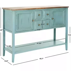 New Kirklands Home Wood 2-Door Storage Console Table Blue