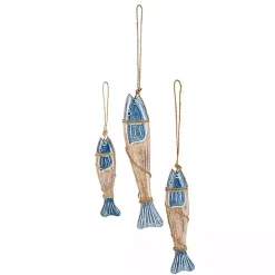 Best Kirklands Home Blue Wood Fish Hanging Wall Plaques, Set of 3