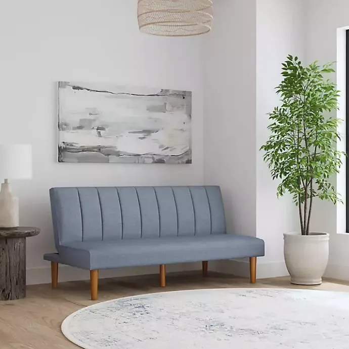 Kirklands Home Woven Channel Convertible Sofa Blue