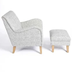Discount Kirklands Home Blue-Grey Houndstooth 2-pc. Chair and Ottoman Set