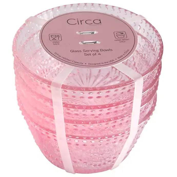Outlet Kirklands Home Blush Circa Hobnail Bowls, Set of 4 Pink
