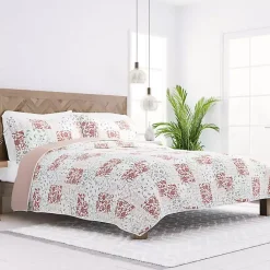 Best Kirklands Home Blush Patchwork Reversible 3-pc. Queen Quilt Set