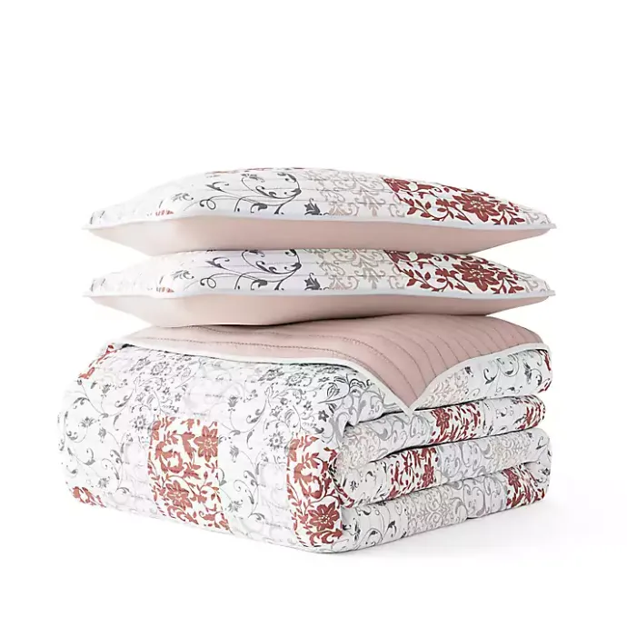 Discount Kirklands Home Blush Patchwork Reversible 3-pc. King Quilt Set