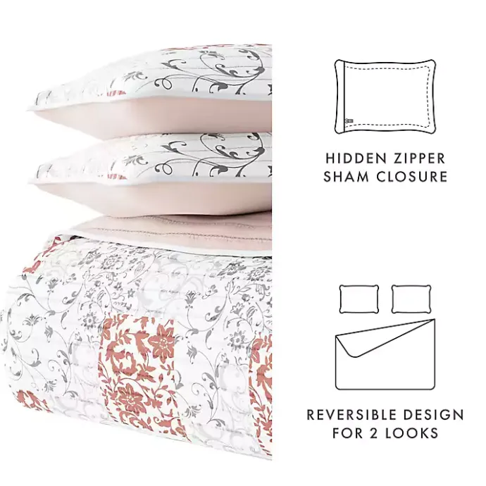 Discount Kirklands Home Blush Patchwork Reversible 3-pc. King Quilt Set