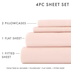 Outlet Kirklands Home Blush Ultra Soft 4-pc. Full Sheet Set Pink