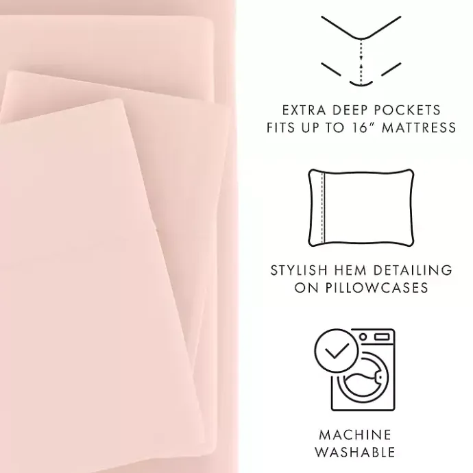 Outlet Kirklands Home Blush Ultra Soft 4-pc. Full Sheet Set Pink