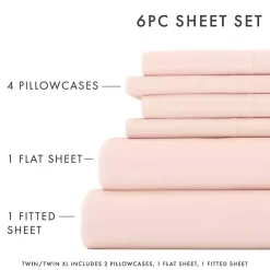 Hot Kirklands Home Blush Ultra Soft 6-pc. Full Sheet Set Pink