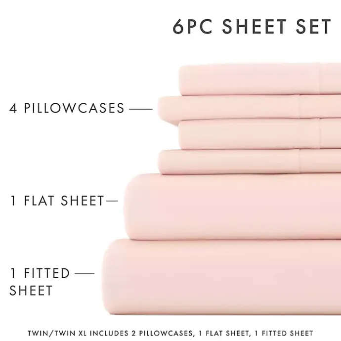 Hot Kirklands Home Blush Ultra Soft 6-pc. Full Sheet Set Pink
