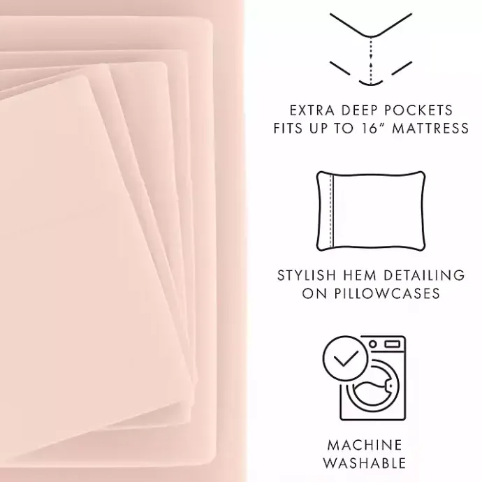 Hot Kirklands Home Blush Ultra Soft 6-pc. Full Sheet Set Pink