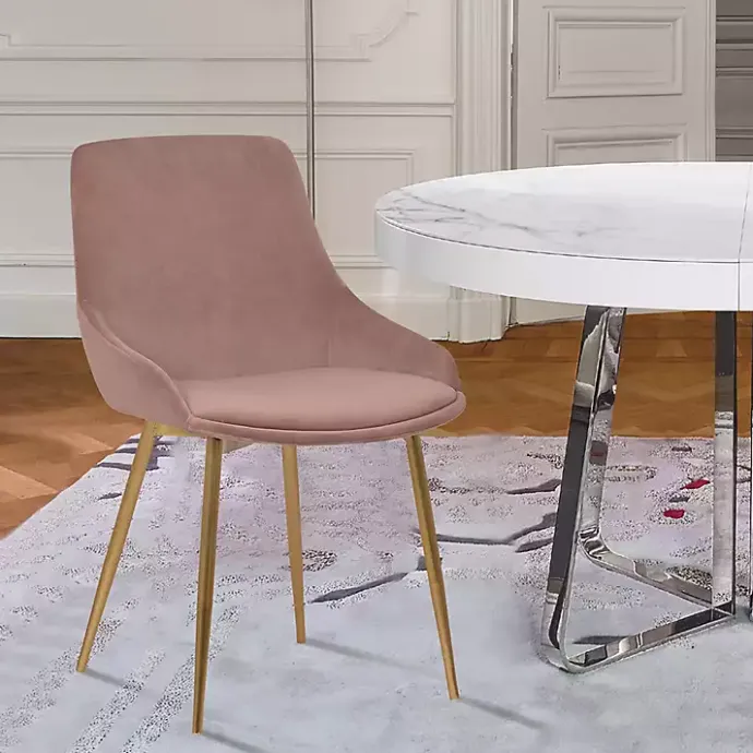 Hot Kirklands Home Blush Velvet Heidi Dining Chair Pink