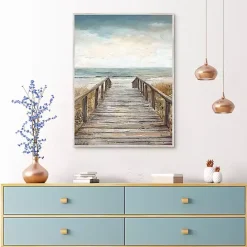 Outlet Kirklands Home Boardwalk To The Beach Framed Canvas Art Print Multi
