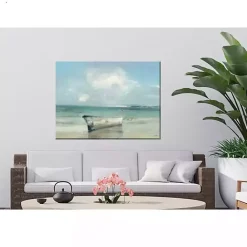 Kirklands Home Boat on Shore Outdoor Canvas Art Print Blue