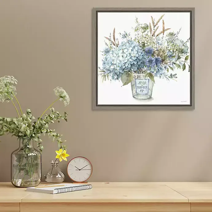 Discount Kirklands Home Bohemian Blue Floral Vase Framed Canvas Art Print