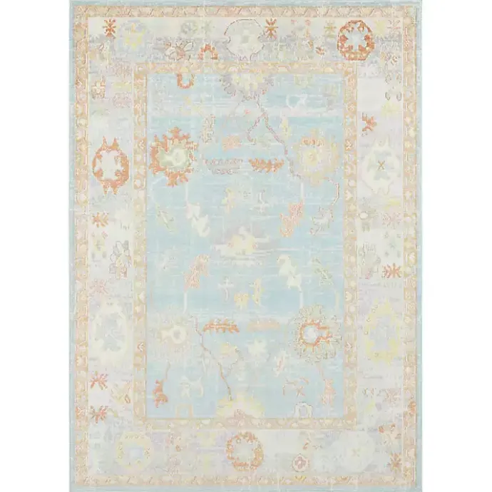 Clearance Kirklands Home Bohemian Gretna Aqua Beige Accent Rug, 2x3