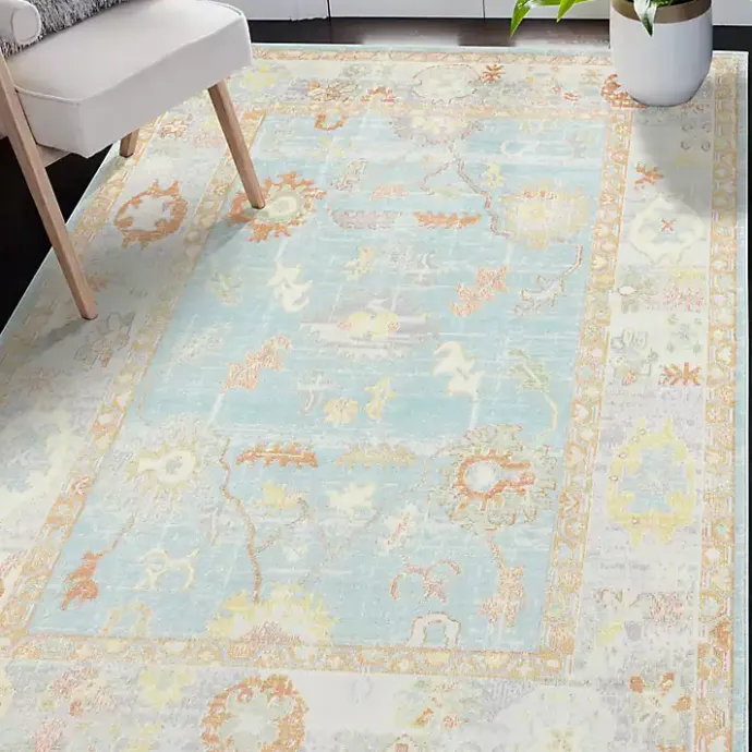 Clearance Kirklands Home Bohemian Gretna Aqua Beige Accent Rug, 2x3