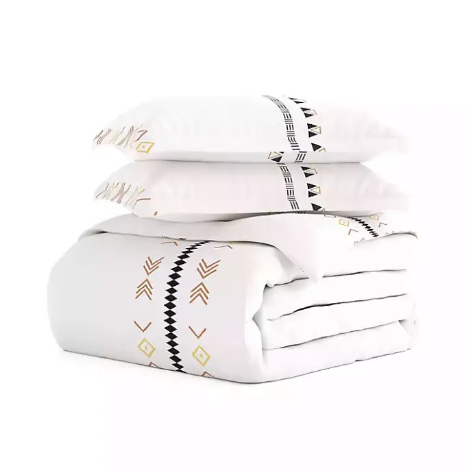 New Kirklands Home Bohemian Stripe 2-pc. Twin Duvet Cover Set White