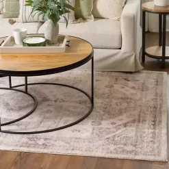 New Kirklands Home Bone Rosette Area Rug, 7x9