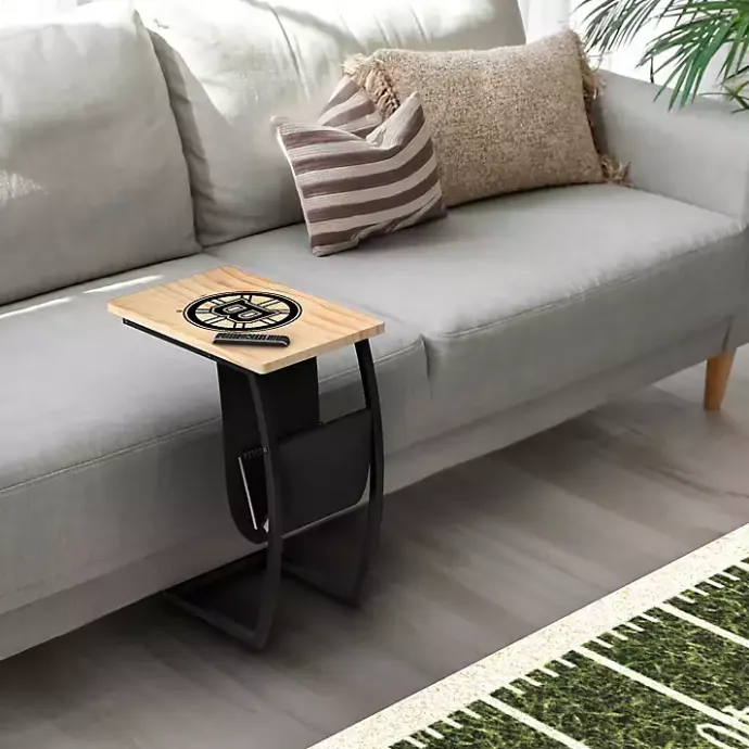 Hot Kirklands Home Boston Bruins Wood C-Table Tan