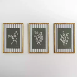 Clearance Kirklands Home Botanical Stripes III Framed Art Print