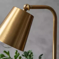 Best Kirklands Home Brass Cone Desk Lamp with Marble Base Gold