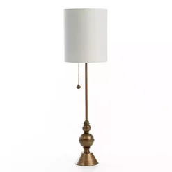 New Kirklands Home Brass Darlington Buffet Lamp Gray