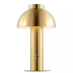 Outlet Kirklands Home Brass Dome LED Cordless Table Lamp, 12 in. Gold