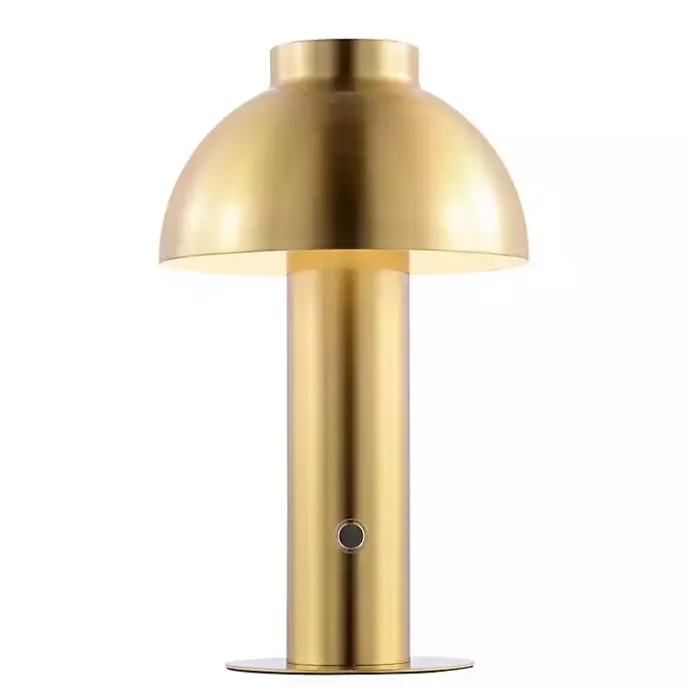 Outlet Kirklands Home Brass Dome LED Cordless Table Lamp, 12 in. Gold