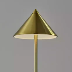 Sale Kirklands Home Brass Metal Cone Shade Cordless Table Lamp Gold