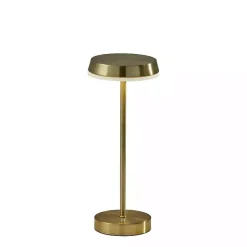 Discount Kirklands Home Brass Metal Disc Frosted Light Cordless Table Lamp Gold