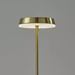 Discount Kirklands Home Brass Metal Disc Frosted Light Cordless Table Lamp Gold