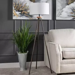 Online Kirklands Home Brass Metal Tripod Floor Lamp White
