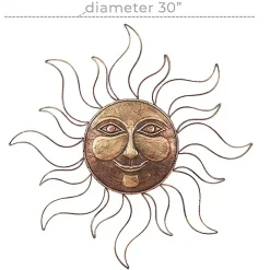Outlet Kirklands Home Brass Sun Metal Outdoor Wall Plaque Brown