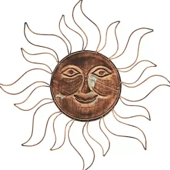 Outlet Kirklands Home Brass Sun Metal Outdoor Wall Plaque Brown