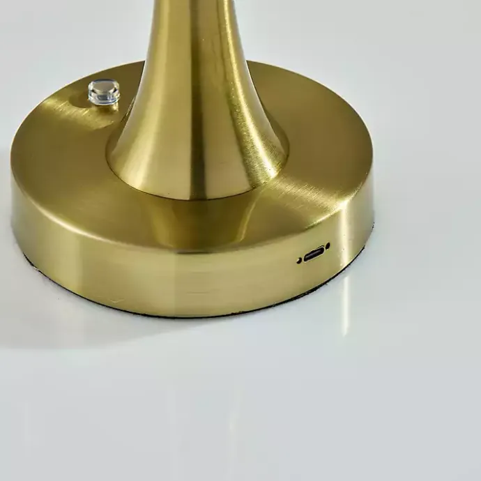 Outlet Kirklands Home Brass Tapered Dome Frosted Light Cordless Lamp Gold