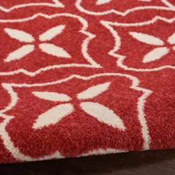 Hot Kirklands Home Brick & Ivory Quatrefoil Indoor/Outdoor Rug, 4x6