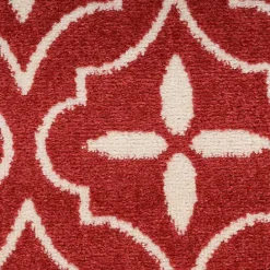 Best Kirklands Home Brick & Ivory Quatrefoil Indoor/Outdoor Rug, 5x7