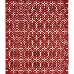 Online Kirklands Home Brick & Ivory Quatrefoil Indoor/Outdoor Rug, 8x10
