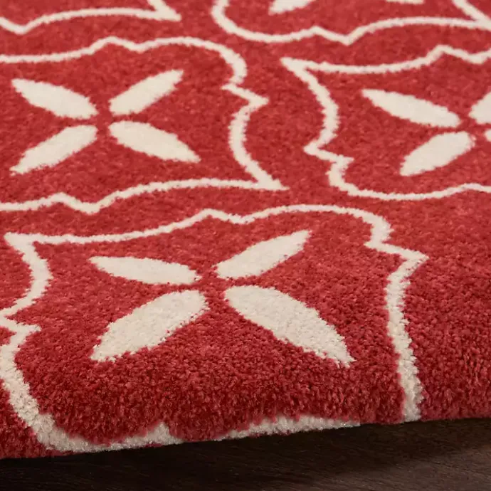 Online Kirklands Home Brick & Ivory Quatrefoil Indoor/Outdoor Rug, 8x10