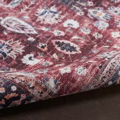Online Kirklands Home Brick Vintage Floral Washable Area Rug, 5x7 Red