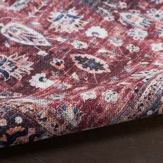 Online Kirklands Home Brick Vintage Floral Washable Area Rug, 5x7 Red