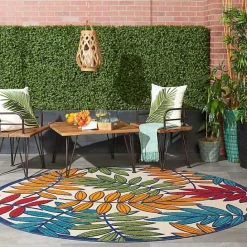 Outlet Kirklands Home Bright Branches Round Outdoor Area Rug, 7x7